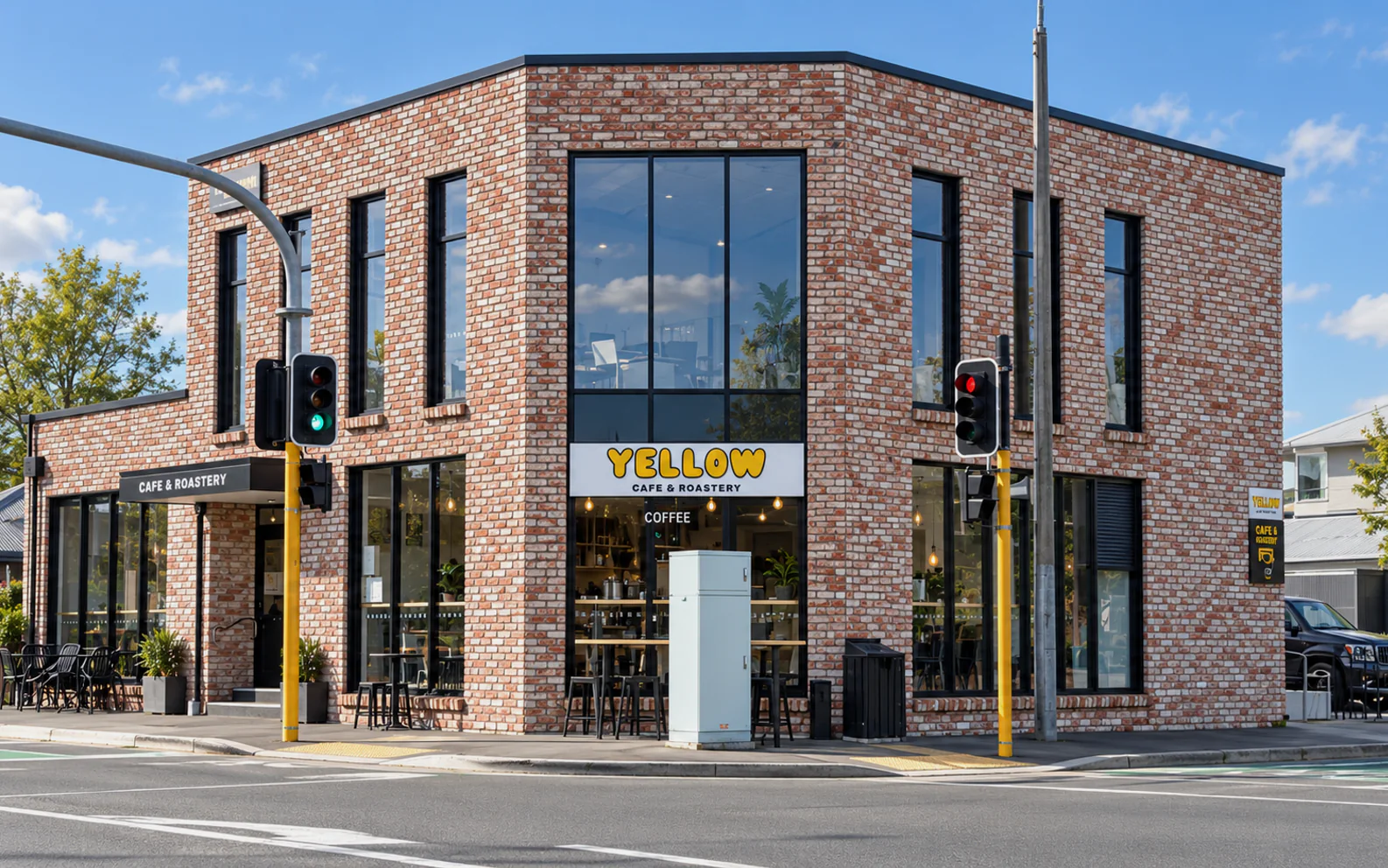 Yellow Cafe and Roastery on Cranford Street in St Albans, Christchurch